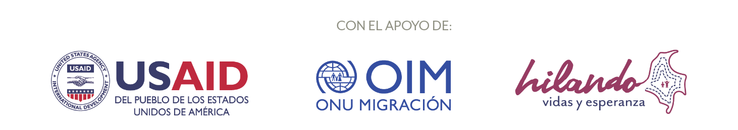 logos del programa: usaid, oim y wlh