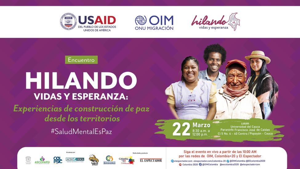 EL CAUCA SERÁ ESCENARIO DEL “ENCUENTRO HILANDO VIDAS Y ESPERANZA: EXPERIENCIAS DE CONSTRUCCIÓN DE PAZ DESDE LOS TERRITORIOS”